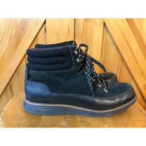COLE HAAN BLACK SUEDE HIKER GRAND BOOT Size 6B